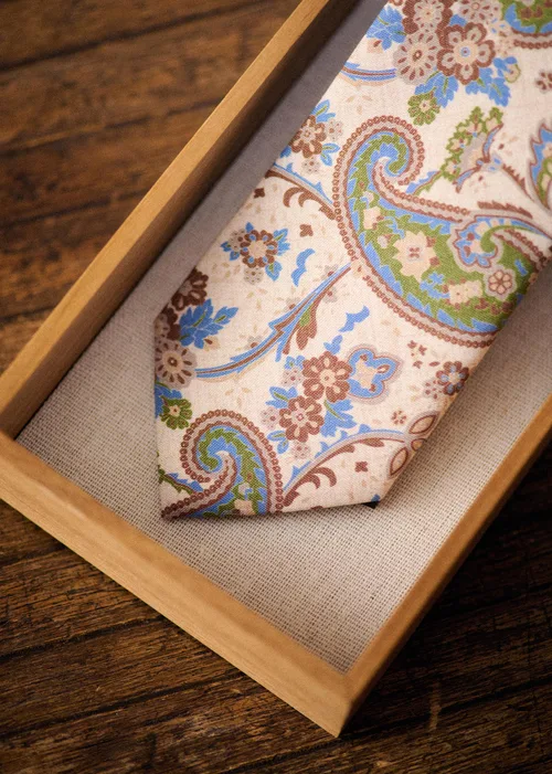Cravate Fletcher - Beige Imprimé Floral — image 3