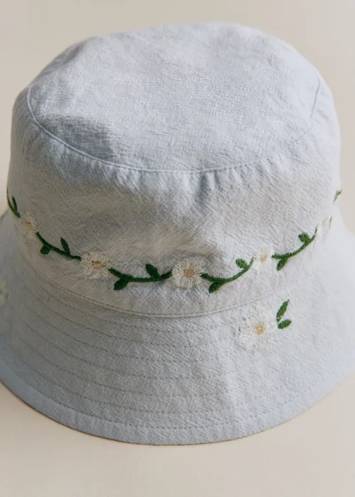 BOBY - Broderie Contrastée Marguerite Fond Bleu Ciel — image 4