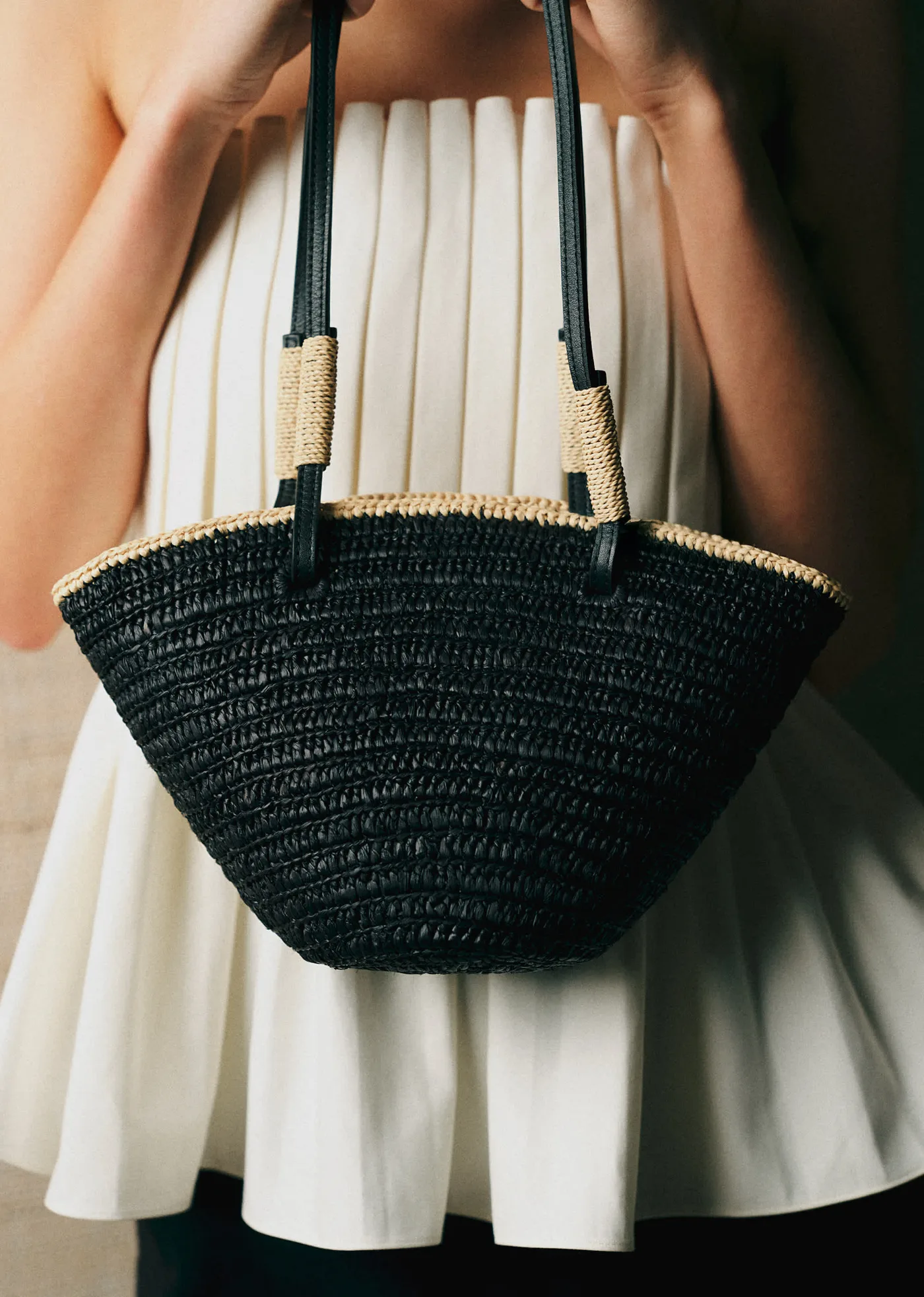 Panier Mini Maia - Raphia Noir