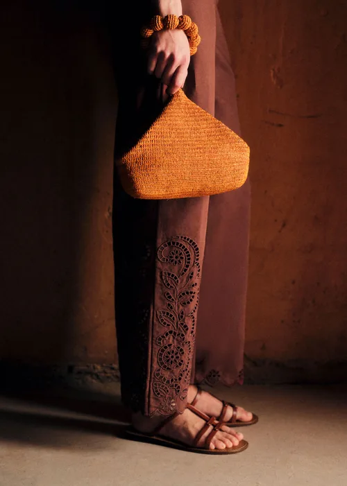 Pantalon Fausto - Broderie Unie Chocolat — image 3