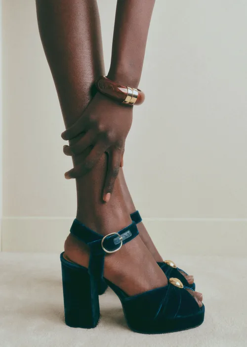 Sandales High Marjolaine - Bleu Velours — image 4