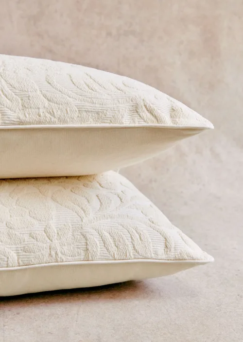 Coussin Jacquard - Grand modèle - Duo des Fleurs - Écru — image 3