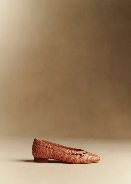 Ballerines Low Anya - Camel Lisse Tressé — image 3