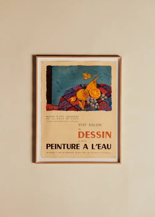 Affiche Musée d'art moderne de la ville de Paris, XVIIème salon du dessin et de la peinture à l'eau, 1965 - 56,5 x 71 cm