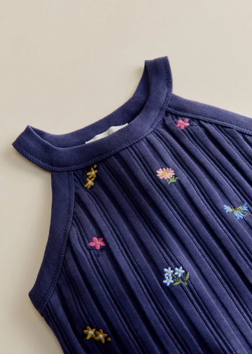 Top Abbie - Marine / Broderie Fleurs Herbier — image 3