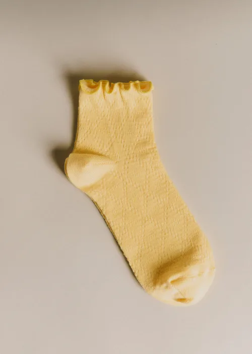 Chaussettes pointelle - Jaune Citron