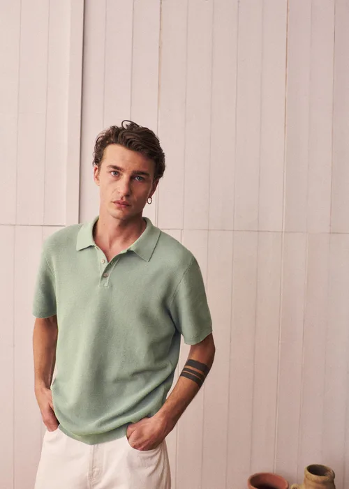 Polo Maille Simeone - Vert Sauge — image 7