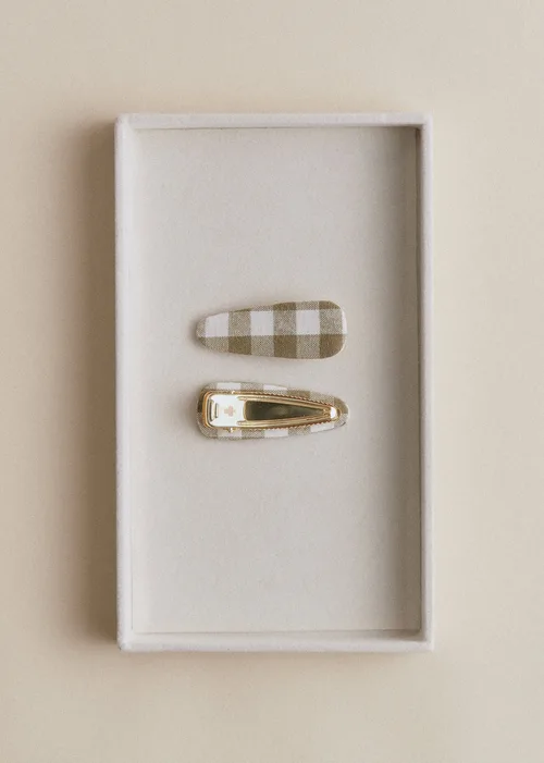 Lot de 2 barrettes - Vichy Vert