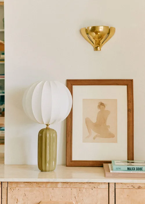 Lampe Traviata - Vert Olive - Abat-jour Sonate - Écru — image 6