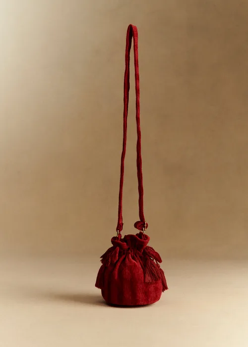 Sac boule velours milleraie - Rouge