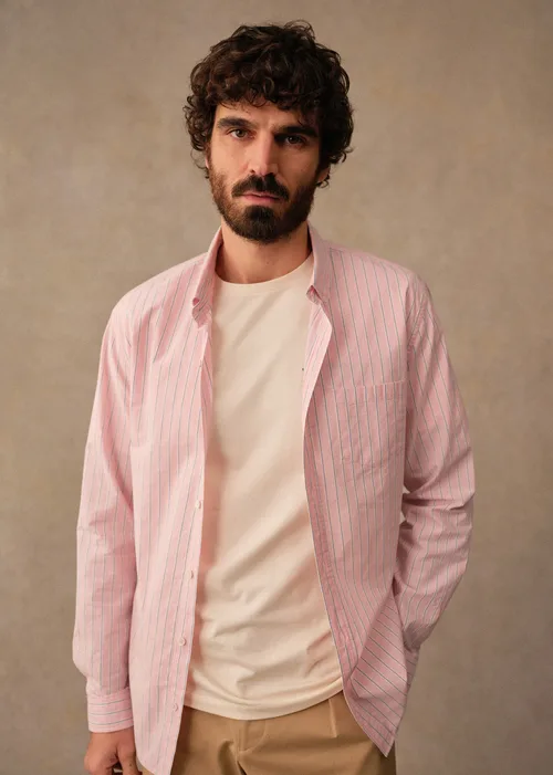 Chemise Charlie - Rose Rayures Bleues — image 4