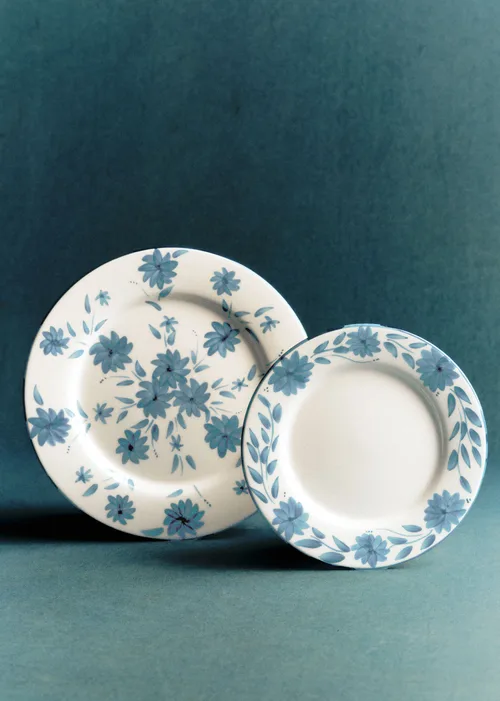 Set de 4 assiettes à dessert - Fleurs de Jardin - Bleu Vintage — image 2
