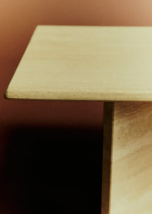 Table basse rectangulaire vintage en travertin - Travertin — image 5