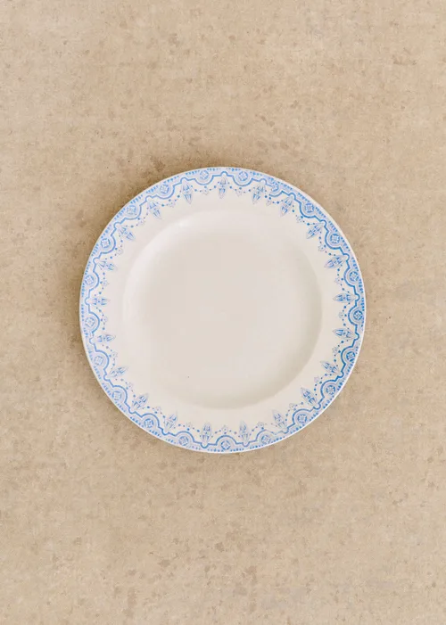 Assiettes Anciennes., Fresque - Lot de 5 assiettes plates - Décor n°18