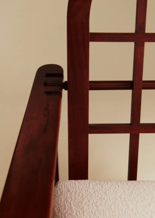 Fauteuil dossier inclinable vintage acajou - Acajou — image 4