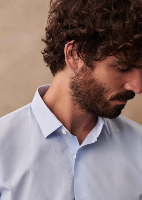 Chemise Allen Popeline - Fil à Fil Bleu — image 5