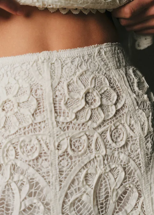 Jupe Soelle - Broderie Unie Ecru — image 3