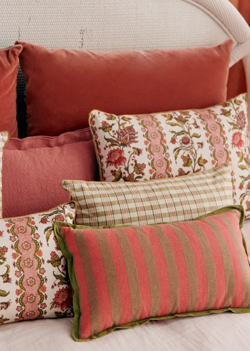 Coussin Tissé Pianissimo - Petit modèle - Café et Blush — image 2