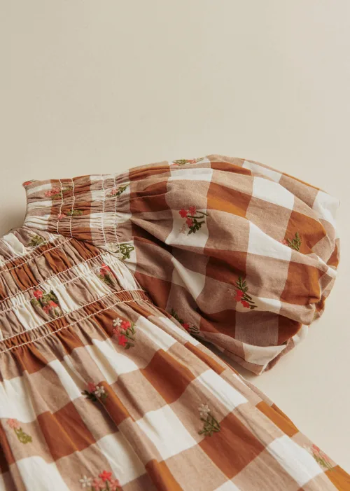 Robe Lucinda - Maxi Vichy Caramel / Ecru — image 5