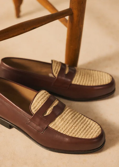 Mocassins Elvis - Chocolat / Raphia — image 3