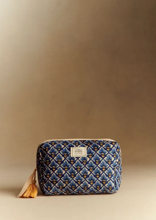 Trousse de toilette - Sézane x Antoinette Poisson - Imprimé Losange Bleu