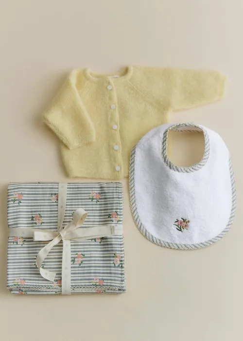 Set de 2 langes - Rayures Broderies Fleurs — image 3