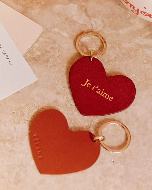 Porte-clé Coeur - Camel — image 3