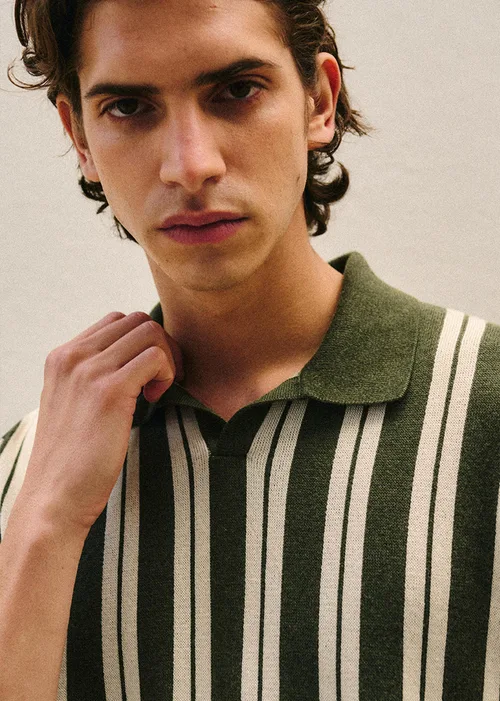 Polo Maille Marius - Vert / Écru — image 3