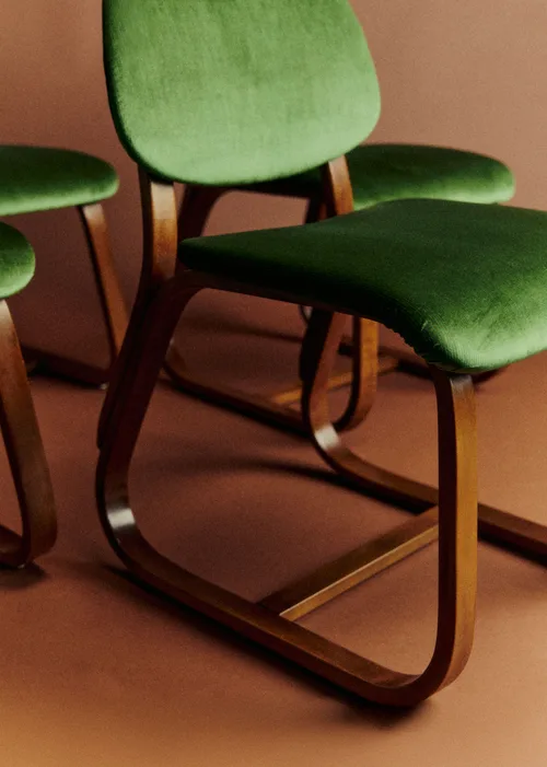 Lot de 4 chaises vintage velours vertes - Velours — image 7