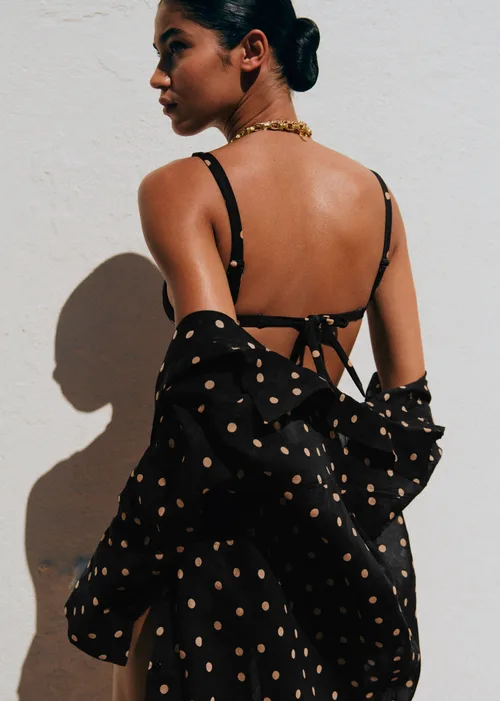 Triangle Éclat - Pois Beige Fond Noir — image 5