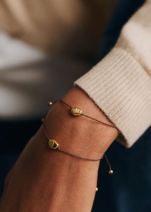Bracelet Cléo - Chocolat - Lettre A — image 4