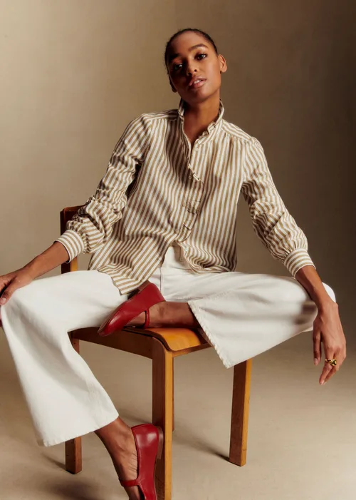 Chemise Chlo - Rayures Ecru Camel — image 3