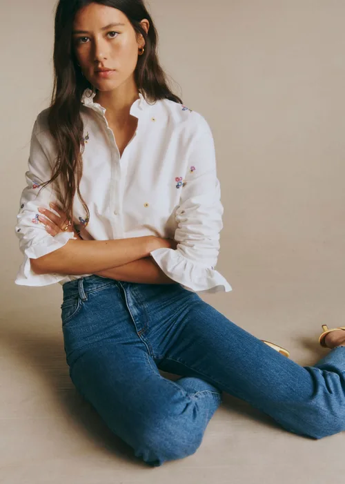 Chemise Erine - Broderie Contrastée Multico Fond Ecru — image 5