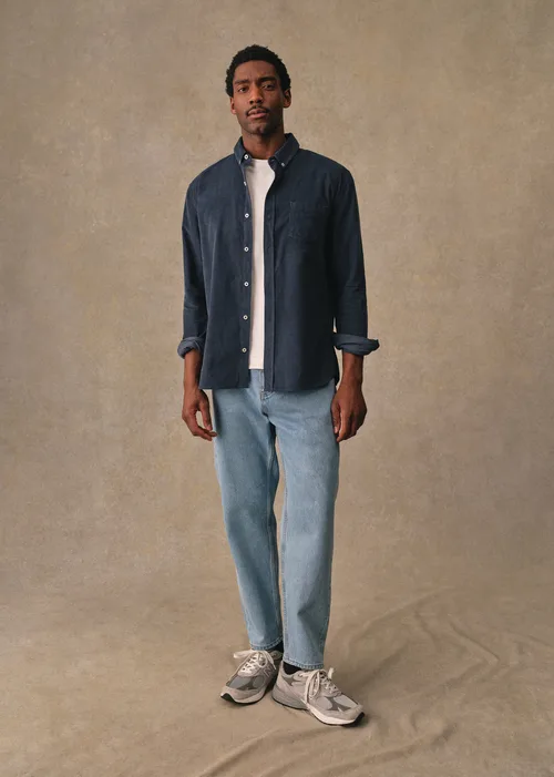 Chemise Charlie Velours - Bleu Pétrole — image 6