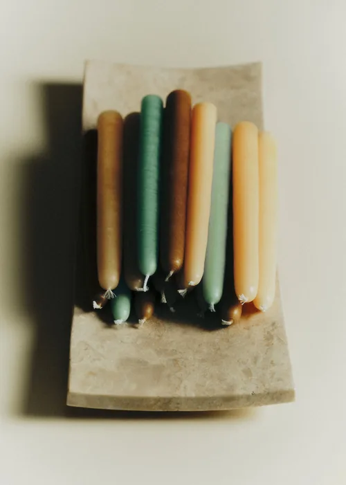 Coffret de 6 chandelles - Écru, Céladon, Caramel — image 3