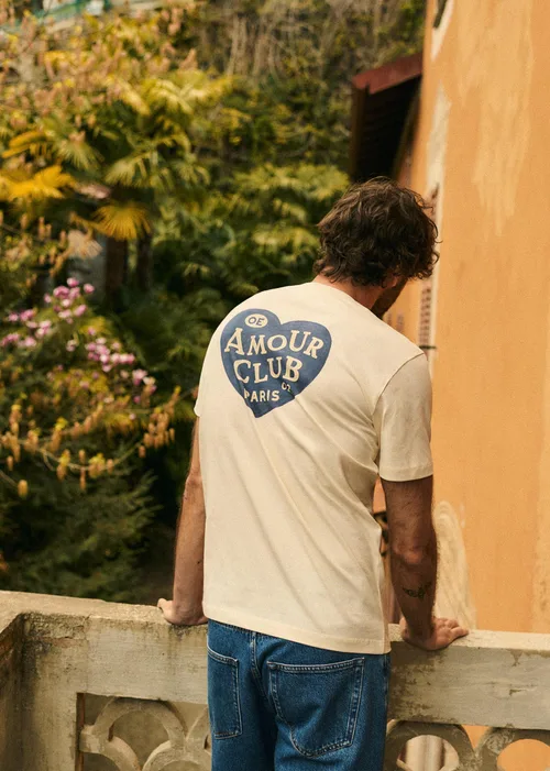 T-Shirt Amour Club Paris - Écru / Indigo — image 5