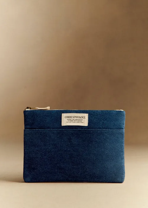Maxi pochette plate - Denim