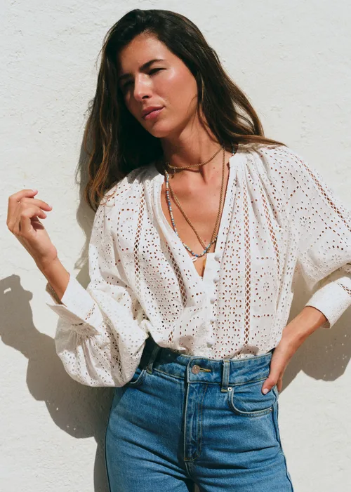 Chemise Roma - Broderie Unie Ecru — image 4