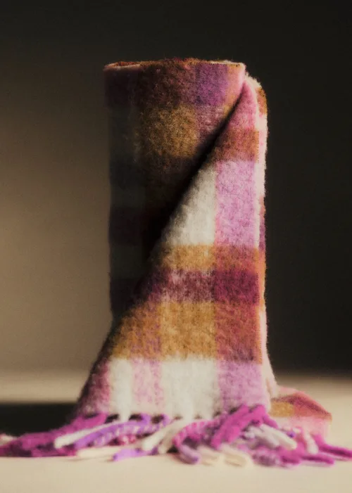 Echarpe Louise - Violet Fuchsia Ecru - Création Rose — image 5