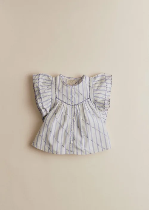 Chemise Tallulah - Rayures Lavande Broderie — image 6