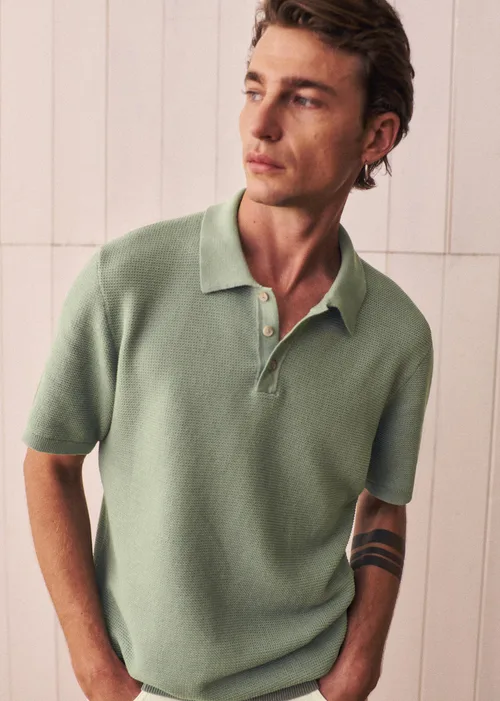 Polo Maille Simeone - Vert Sauge — image 2