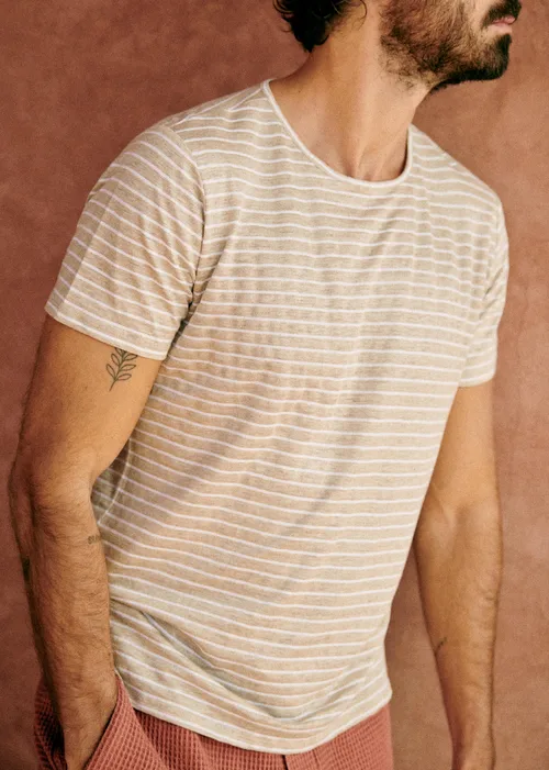 T-Shirt Martin - Beige Rayures Écrues — image 3