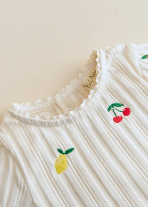 Top Simona - Ecru / Broderie Fruit — image 3