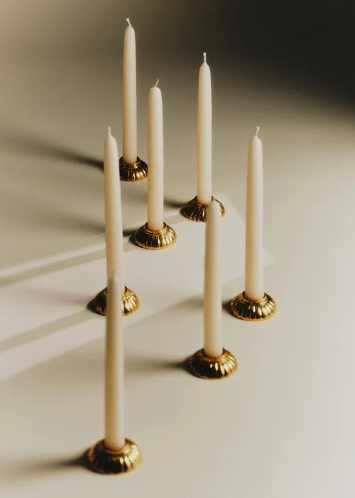 Coffret Bougeoirs Canellato et Chandelles - Laiton