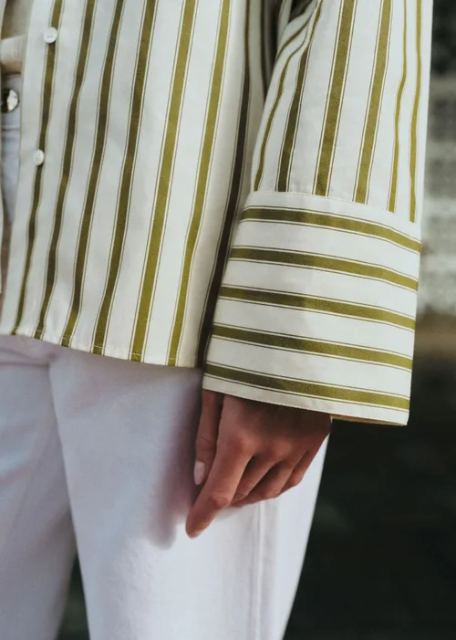 Chemise Bilma - Écru Rayures Kaki — image 4