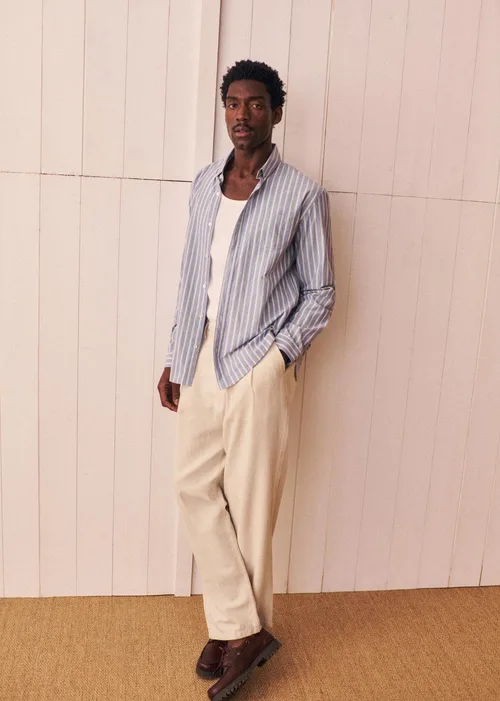 Chemise Charlie - Bleu Rayures Vert / Blanc — image 7