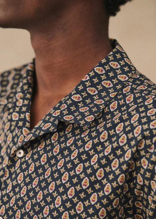 Chemise Holt - Marine Motif Ocre — image 4