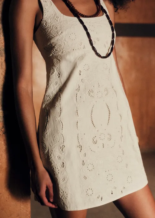 Robe Mafeo - Broderie Unie Ecru