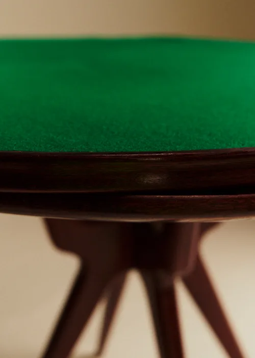 Table de bridge ronde vintage - Palissandre — image 7