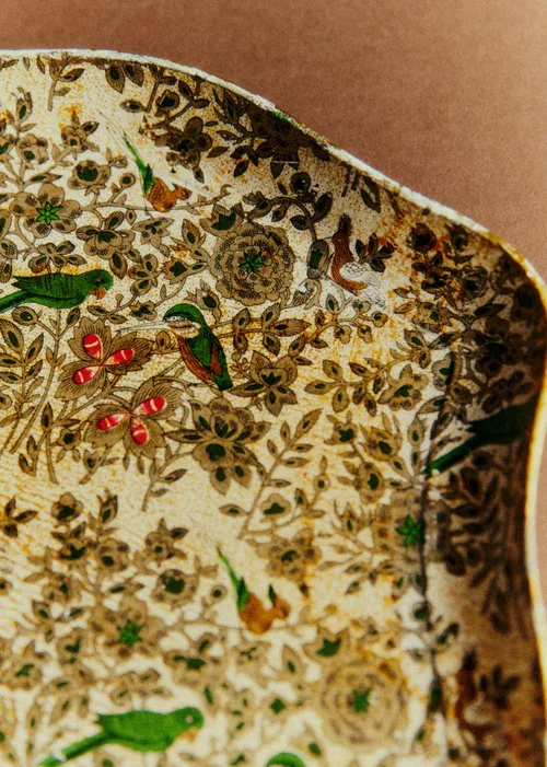 Petit plateau vintage motif floral et oiseaux - Fleurs et Oiseaux — image 3